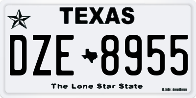 TX license plate DZE8955