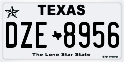 TX license plate DZE8956