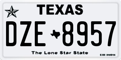 TX license plate DZE8957