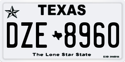 TX license plate DZE8960