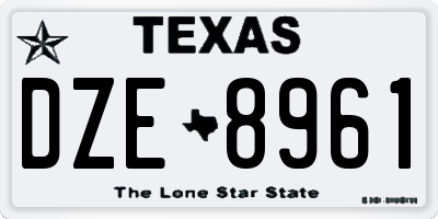 TX license plate DZE8961