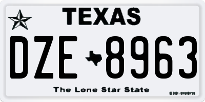TX license plate DZE8963