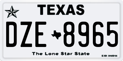 TX license plate DZE8965