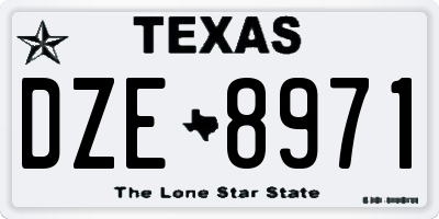 TX license plate DZE8971