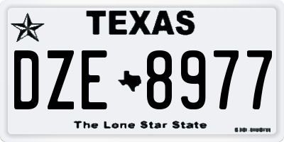 TX license plate DZE8977