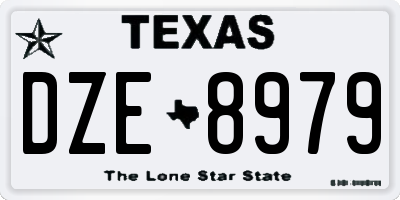 TX license plate DZE8979