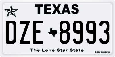 TX license plate DZE8993