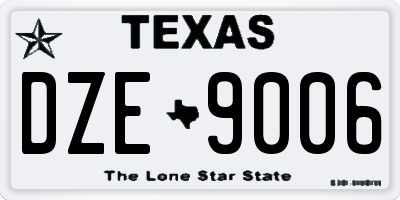 TX license plate DZE9006