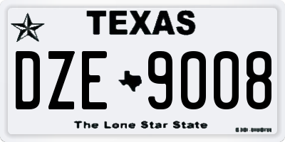 TX license plate DZE9008