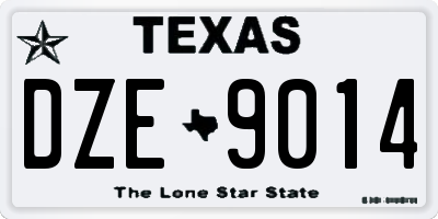 TX license plate DZE9014