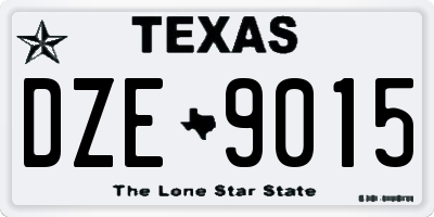 TX license plate DZE9015
