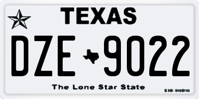 TX license plate DZE9022