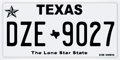 TX license plate DZE9027