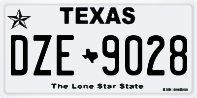 TX license plate DZE9028