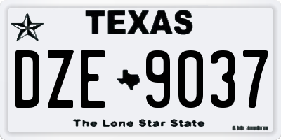 TX license plate DZE9037