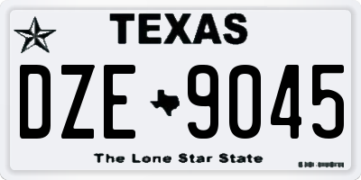TX license plate DZE9045