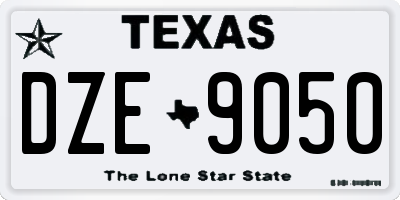 TX license plate DZE9050