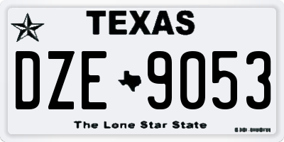 TX license plate DZE9053