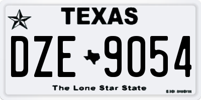 TX license plate DZE9054
