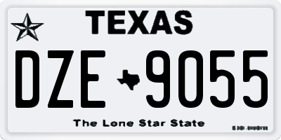 TX license plate DZE9055