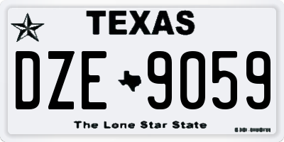 TX license plate DZE9059