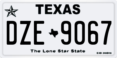 TX license plate DZE9067