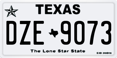 TX license plate DZE9073