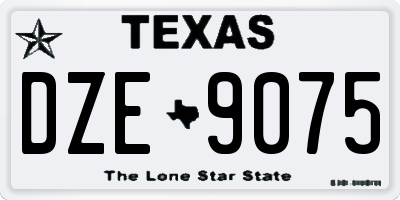 TX license plate DZE9075