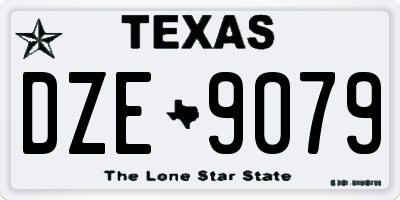 TX license plate DZE9079