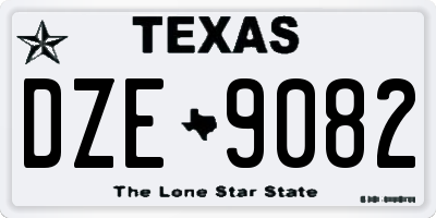TX license plate DZE9082