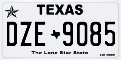 TX license plate DZE9085