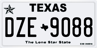 TX license plate DZE9088