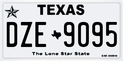 TX license plate DZE9095