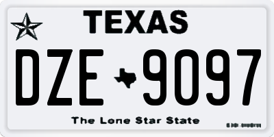 TX license plate DZE9097