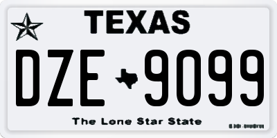 TX license plate DZE9099