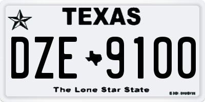 TX license plate DZE9100