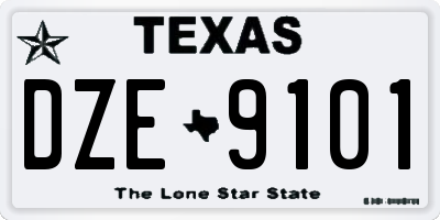 TX license plate DZE9101