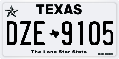 TX license plate DZE9105