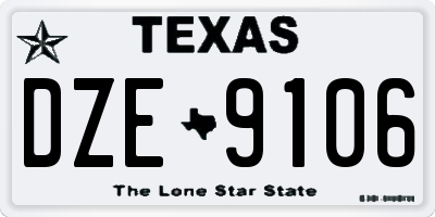TX license plate DZE9106