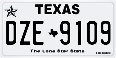TX license plate DZE9109