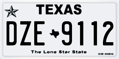 TX license plate DZE9112