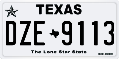 TX license plate DZE9113