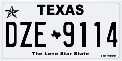 TX license plate DZE9114