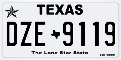 TX license plate DZE9119