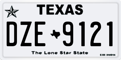 TX license plate DZE9121