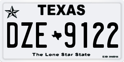 TX license plate DZE9122