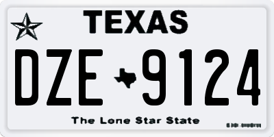 TX license plate DZE9124