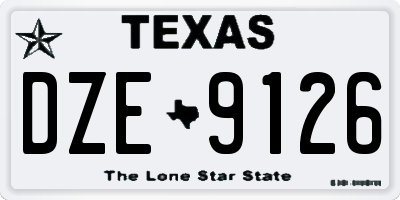 TX license plate DZE9126