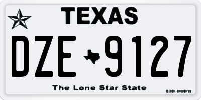 TX license plate DZE9127