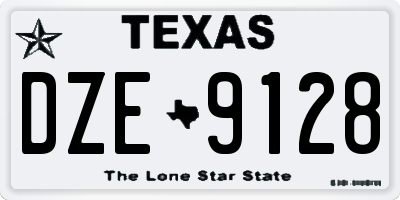 TX license plate DZE9128